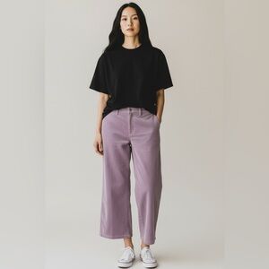 Madeleine Jeans Purple Corduroy Wide Leg Pants Size 6P Mid Rise Pants